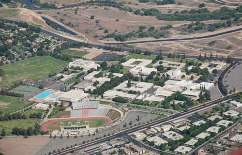 aerial view of college
