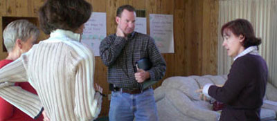 woman leading a discusison